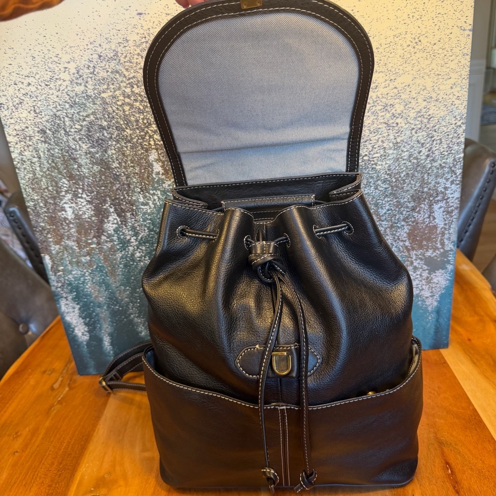 Fossil Luna Vintage Y2K Minimalist Black Leather Backpack(EUC) - Picture 5 of 12